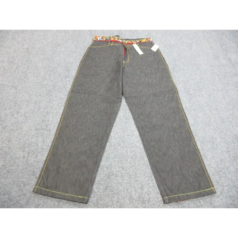VINTAGE Platinum Fubu Jeans Mens‎ 36 Black Denim Hip Hop Fat Albert Deadstock
